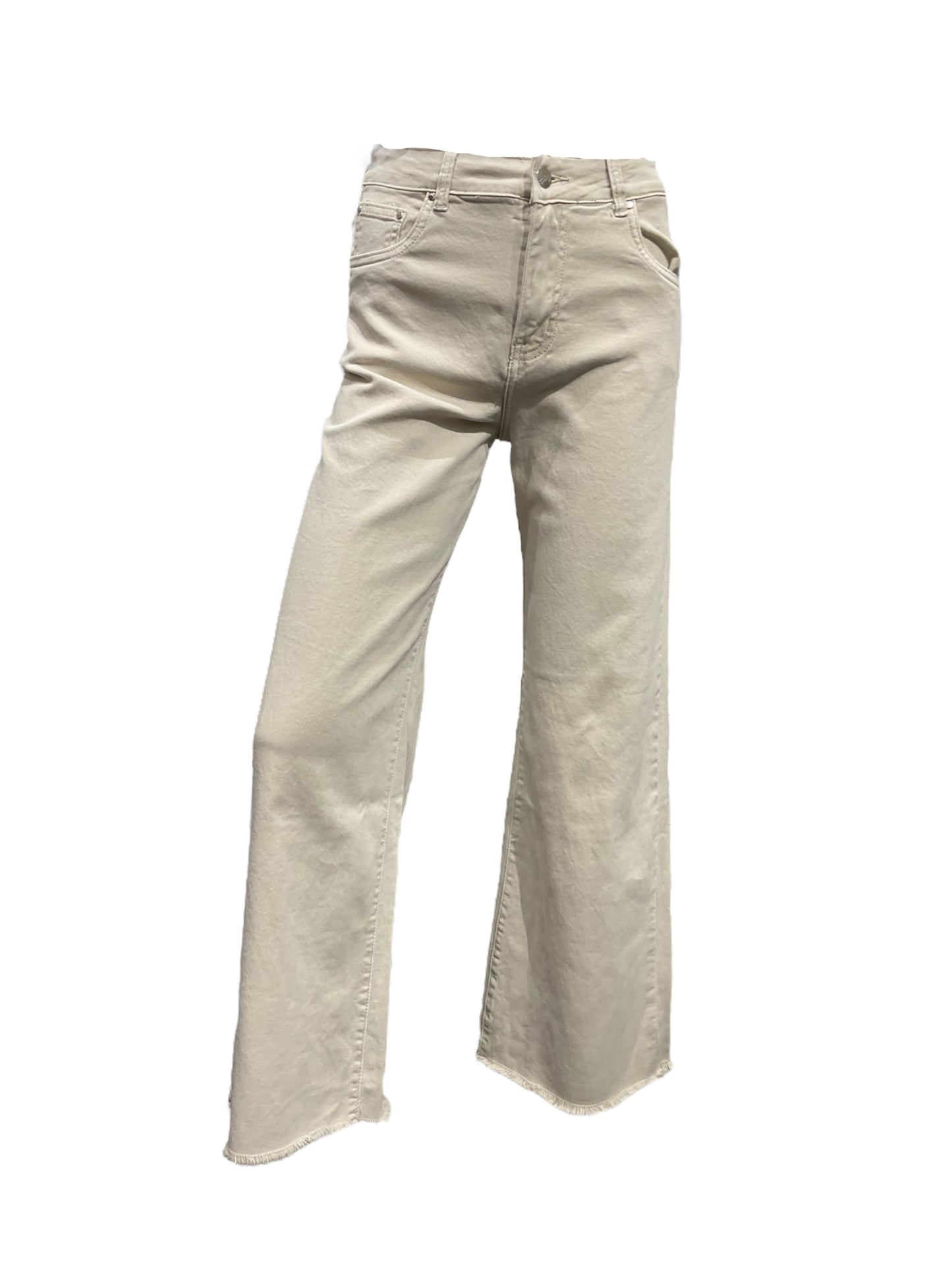JEANS IN DENIM BEIGE WIDE LEG