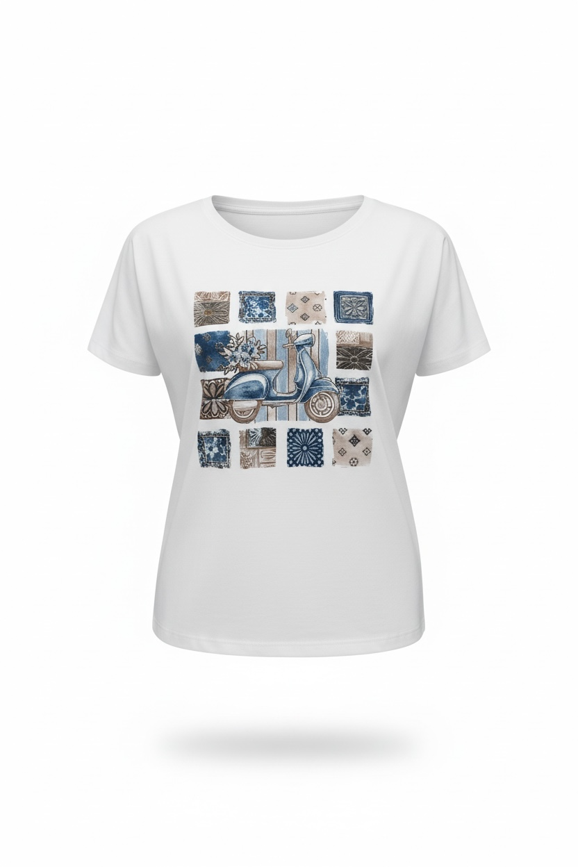 T-shirt over Vespa