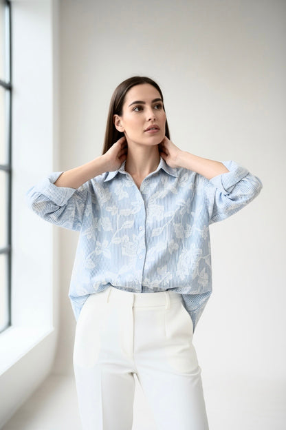 Camicia ricamo ross